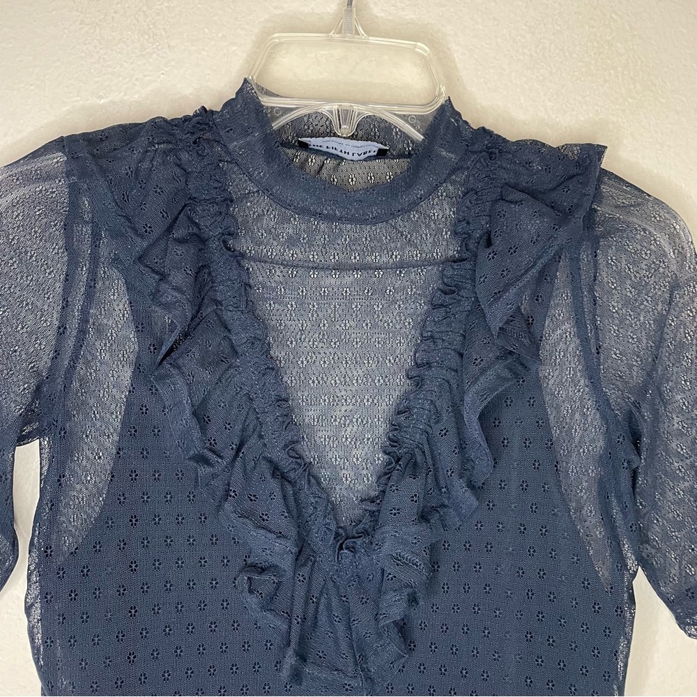 The Fifth Label National Top Navy Mesh Ruffle - Picture 2 of 4